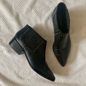 Marc Fisher Idalee Black Leather Ankle Booties